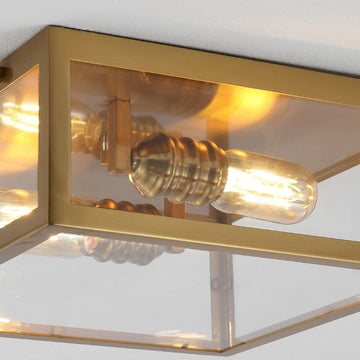 Grayson 12" Metal/Glass LED Flush Mount - JONATHAN Y